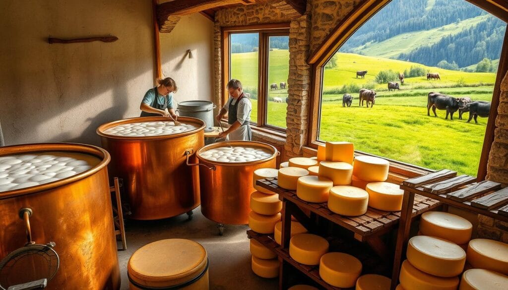 Gruyere cheese making process