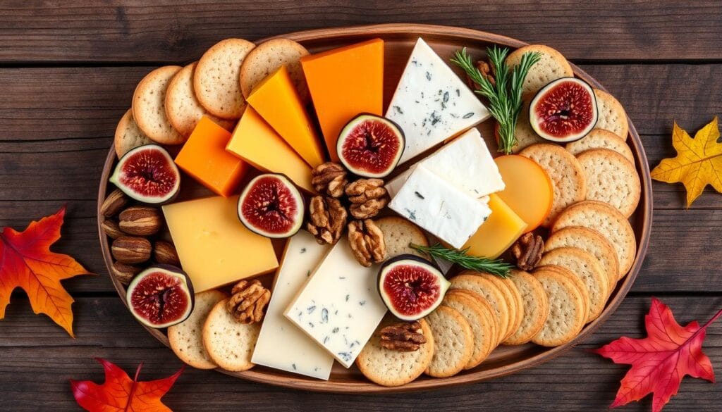 Seasonal cheese and cracker tray