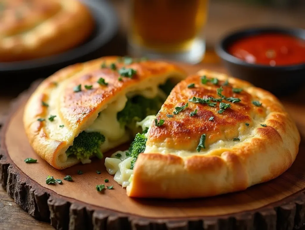Cheesy Chicken and Broccoli Calzone