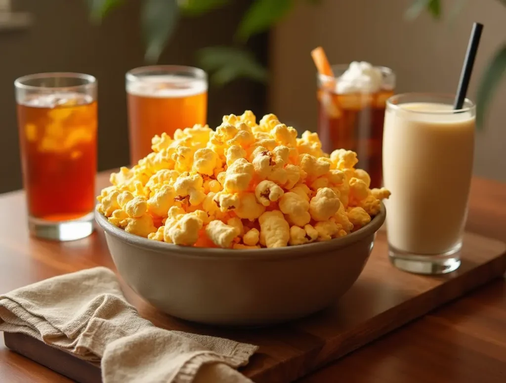 caramel Cheese Popcorn and Beverages