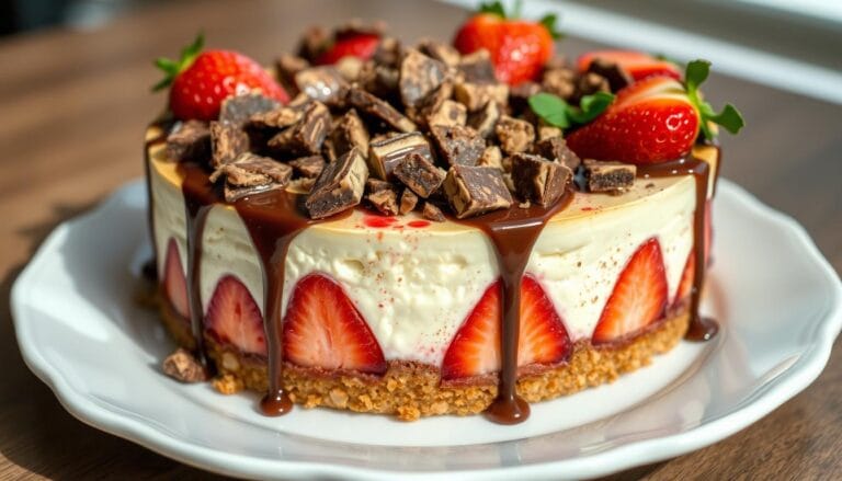 snickers strawberry cheesecake