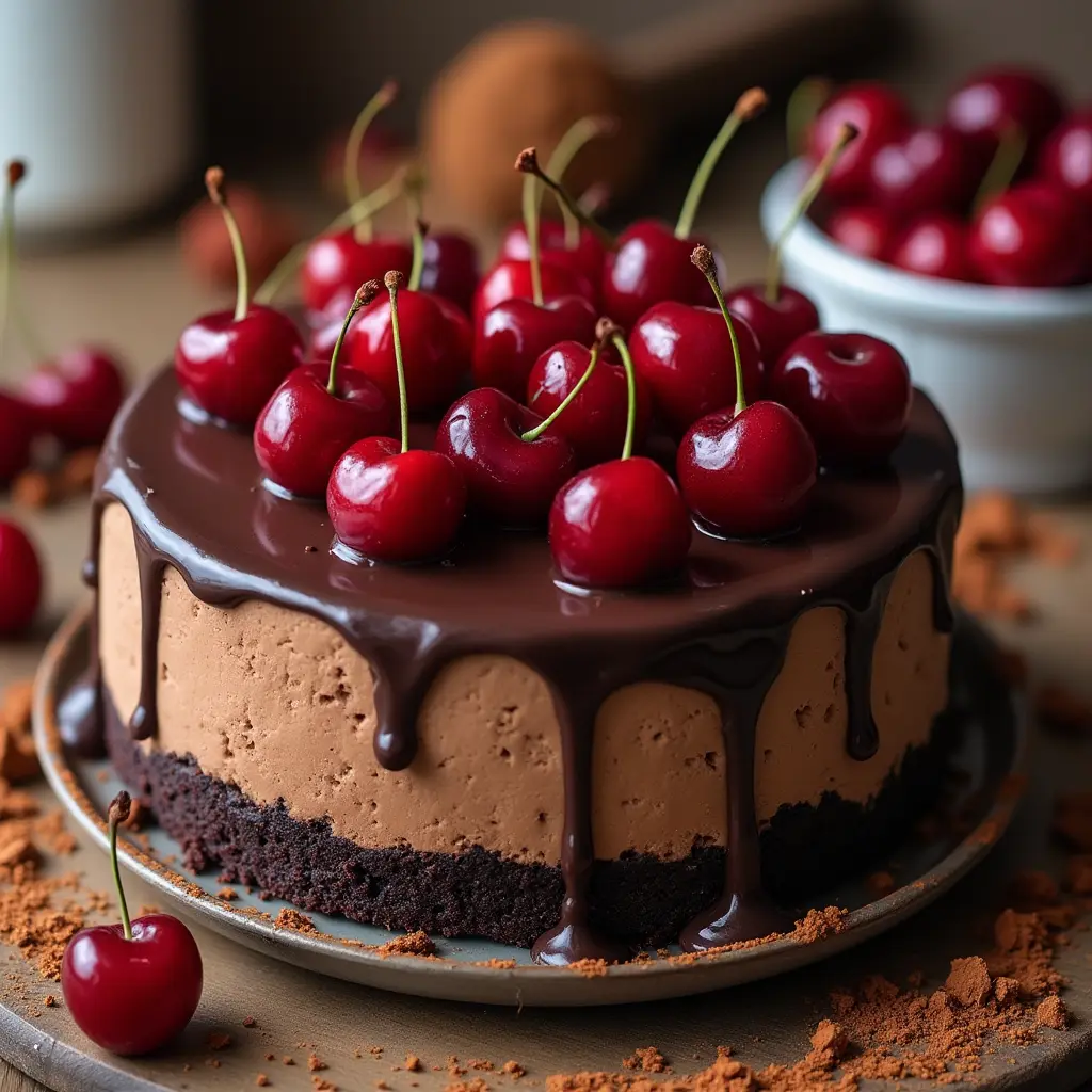 Chocolate Cherry Cheesecake